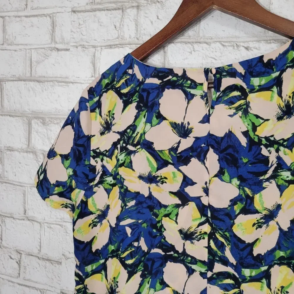J Crew blue floral top